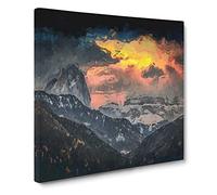 Fire Skies Canvas Print | Gallery Wrapped 30mm Frame Wall Art | 20x20 inches | Ready to Hang | Abstract Picture | Living Room Bedroom Lounge Office