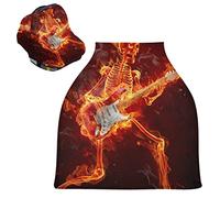 Fire Skull Guitar Baby Car Seat Cover Canopy Stretchy Nursing Covers Breathable Windproof Winter Scarf for Infant Breastfeeding Boys Girls