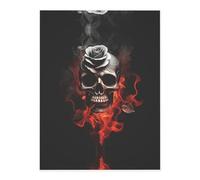 Fire Skull Rose Crystal Sticker, 3D Stereoscopic Effect, Pattern Does Not Fall Off When Exposed to Water