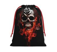 Fire Skull Rose Ultra Soft Velvet Gift Bag, Comfortable To The Touch, Reusable