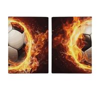 Fire Soccer Ball Passport Holder, ID Card Protector Case Passport Holder with Slot Passports Travel Wallet Document Cover for Women And Men