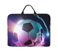 Fire Soccer Ball Printed, 14 Inch Laptop Sleeve, Notebook Bag Laptop Case Sleeve Briefcase with Handle