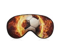 Fire Soccer Ball Sleep Mask for Women Men Side Sleeper Eye Cover with Adjustable Strap Soft Breathable Blackout Mask Slip-Free Deep Sleeping Travel Essentials