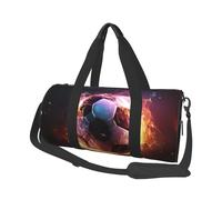 Fire Soccer Ball Travel Duffle Bag for Women, Weekender Carry On Tote Bags Foldable Personal Item Travel Bag with Adjustable Strap, Sport Gym Bag for Men,Carry On Overnight Bag