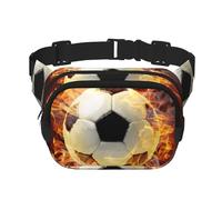 Fire Soccer Ballwaist Bag for Men Women - Adjustable Double Fanny Pack for Travel, Sports, and Daily