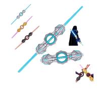 Fire Spin Sword Double Edged Lightsaber Toy With 7-Color LED Lights & Sound, Retractable LED Flashing Saber For Children Aged 8 And Above(Silvery)