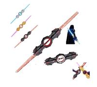 Fire Spin Sword Double Edged Lightsaber Toy With 7-Color LED Lights & Sound, Retractable LED Flashing Saber For Children Aged 8 And Above(Black)