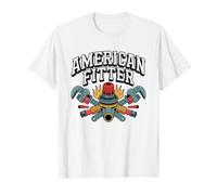 Fire Sprinkler Fitter Eagle American Flag Patriot Pride T-Shirt