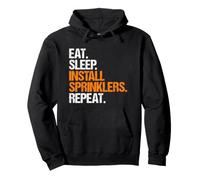 Fire Sprinkler Fitter Eat Sleep Routine Pullover Hoodie