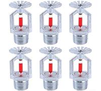 Fire Sprinkler Heads 6 Pack Chrome Plated Copper Pendent Type 1/2 NPT Thread 155°F Glass Bulb for Residential Commercial Fire Protection System