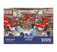 Fire Station Emergency Drill Disaster Wooden Jigsaw Puzzle Waterproof 1000 Piece Puzzles for Adults Impossible Educational Games