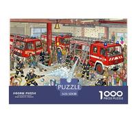 Fire Station Emergency Drill Disaster Wooden Jigsaw Puzzle Waterproof 1000 Piece Puzzles for Adults Colourful Challenging Games