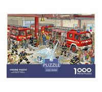 Fire Station Emergency Drill Disaster Wooden Jigsaw Puzzle Waterproof 1000 Piece Puzzles for Adults Gifts Challenging And Brainteasing Home Decoration
