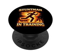 Fire Stuntman In Training Action Future Flame Performer PopSockets Adhesive PopGrip