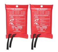 Fire Suppression Blankets - Emergency Fiberglass Fire Retardant Blankets for Home, Kitchen, Car & Warehouse - 2 Pack (47" x 47")