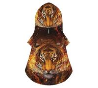 Fire Tiger Dog Hoodie Luxury Dog Clothes Winter Dog Jacket Pet Clothes Hoodie French Bulldog Teddy Pug Puppy Clothes L