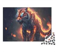 Fire Tiger Mythic Jigsaw Puzzles 1000 Pieces with Clean Edges Centenary Jigsaws As A Concentration Training Puzzle for Decompression And Decor 70x50cm/1000pcs