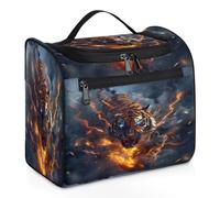 Fire Tiger Travel Toiletry Bag for Women Men Kids Girls Boys 11.2 L Big Cosmetic Makeup Bag Hanging Wash Pouch Bag Toiletries Organizer Shower Bag