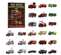Fire Truck Advent Calendar 2025, 24 Days Christmas Countdown Calendar with 24 Different 2D Mini Fire Truck, Unique Holiday Home Decor for Kids Friend Family Firefighter & Firefighter Fans (Red-1pc)