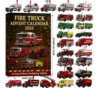 Fire Truck Advent Calendar 2025, 24 Days Christmas Countdown Calendar with 24 Different Mini Fire Truck Ornaments, Advent Calendar 2025, Holiday Countdown Gift for Firefighter & Firefighter Fans