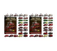 Fire Truck Advent Calendar 2025, 24 Days of Christmas Advent Calendar Boxes,Classic & Modern Fire Engines,Party Home Christmas Tree Wreath Hanging Pendant Decoration, Kids Collectors Gift