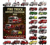Fire Truck Advent Calendar 2025, 24 Days of Christmas Advent Calendar Boxes, Funny Christmas Countdown Calendar with Classic & Modern Fire Engines for Kids & Collectors, Advent Box