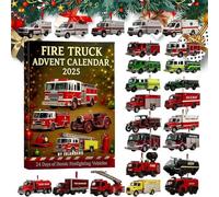 Fire Truck Advent Calendar 2025, 24 Days of Christmas Advent Calendar Boxes, Funny Christmas Countdown Calendar with Classic & Modern Fire Engines for Kids & Collectors