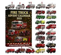 Fire Truck Advent Calendar 2025, 24 Days of Christmas Advent Calendar Boxes, Funny Christmas Countdown Calendar with Classic & Modern Fire Engines for Kids & Collectors