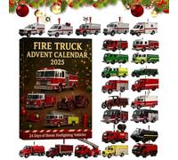 Fire Truck Advent Calendar 2025, 24 Days of Christmas Advent Calendar Boxes Heroic Firefighting Vehicles with Classic & Modern Fire Engines for Toddlers & Collectors