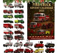 Fire Truck Advent Calendar 2025, 24 Days of Heroic Firefighting Vehicles, From Classic Retro Fire Trucks to Modern Rescue Trucks, Christmas Holiday Countdown Gift for Firefighter & Firefighter Fans