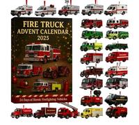 Fire Truck Advent Calendar 2025, 24 Days of Heroic Firefighting Vehicles,Holiday Countdown Gift for Firefighter & Firefighter Fans, From Classic Retro Fire Trucks to Modern Rescue Trucks (A)