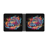 Fire Truck Bifold Wallet Slim Minimalist Front Pocket with Card Slots for Women Men