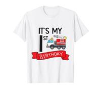 Fire Truck Birthday It's My 1st Birthday T-Shirt