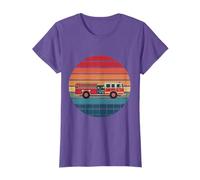 Fire Truck Engine Retro 80s Style T-Shirt