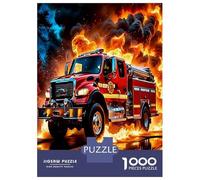 Fire Truck Fire 1000 Piece Jigsaw Puzzle Bundle Brave Power Jigsaw Puzzle Extra-Thick Cardboard Jigsaw Puzzle Collector Mind Relaxation Office Break Travel 38x26cm/1000pcs