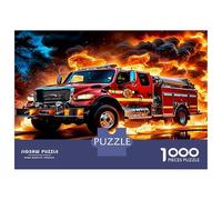 Fire Truck Fire 1000 Pieces Jigsaw Puzzle Bundle Brave Power Jigsaw Puzzle Extra-Thick Cardboard Jigsaw Puzzle Collector Mind Relaxation Office Break Travel 52x38cm/1000pcs