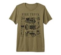 Fire Truck Fire Department Firefighter Vintage Patent Print Premium T-Shirt
