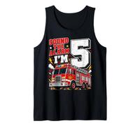 Fire Truck Firefighter 5 Year Old 5th Birthday Boy Gifts Tank Top