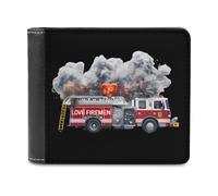 Fire Truck Firemen Printed Bifold Wallet with Hidden Compartments Pocket Money and Credit Card Holder for Men Women