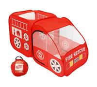 Fire Truck Play Tent for Kids Portable Pop Up Firetruck Playhouse Toy with 3 Openings Indoor Outdoor Playing Firefighter Pop-Up Tent for Toddlers & Kids Boys and Girls Outdoor Activities(red)