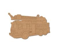 Fire Truck Pre Marked Shape 3 - Premium MDF & Plywood Embellishments Laser Cut Craft Shapes for Scrapbooking, Card Making, DIY Decor, Weddings & Personalized Projects