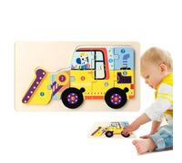 Fire Truck Puzzles - Educational Fire Truck Puzzles,Portable Learning Aid, Early Education Supplies for Fine Motor Skills, Shape Cognition Ability
