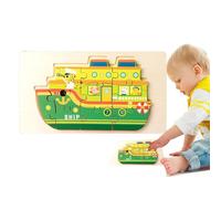 Fire Truck Puzzles,Educational School Bus Puzzles - Cute Cruise Ship Toys, Children Brain Teaser for Fine Motor Skills, Shape Cognition Ability