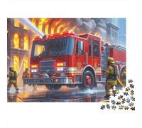 Fire Truck Rescue Scene 1000 Piece Jigsaw Puzzle Jigsaw Puzzle for Adults Firefighters Emergency Stress Relief Family Game Gift 38x26cm/1000pcs