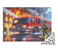 Fire Truck Rescue Scene Jigsaw Puzzles Puzzles for Adults Kids. 1000 Piece Impossible Challenge Toy Educational Games Home Decoration for Educational Games Gifts 38x26cm/1000pcs