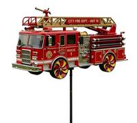 Fire Truck Spinner - Weather Resistant Decorative, Wind Vane with Metal, Art Decor, Garden Accessory, Spinner Stake for Garden Courtyard Ground Backyard Patio Farmhouse Party and Outdoor Decoration