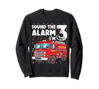 Fire Truck Toddler 3rd Birthday Sound the Alarm I'm 3 Gift Sweatshirt