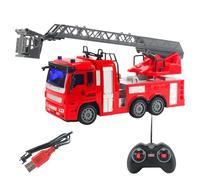 Fire Truck - Toddler Rescue Vehicle | Interactive Friction Movement, Buttons & Siren, Sturdy Body in Fun Colors for Age Awakening
