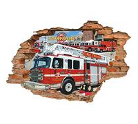 Fire Truck Wall Sticker, Fire Engine, Personalized Wall Decal, Decor