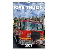 Fire Trucks Calendar 2026, Fire Trucks in Action Wall Calendar 2026, Fires Engines Wall Calendars with 12 Firefighting Car Pictures, Creative Fires Engines Monthly Calendars Planner, for Home Decor